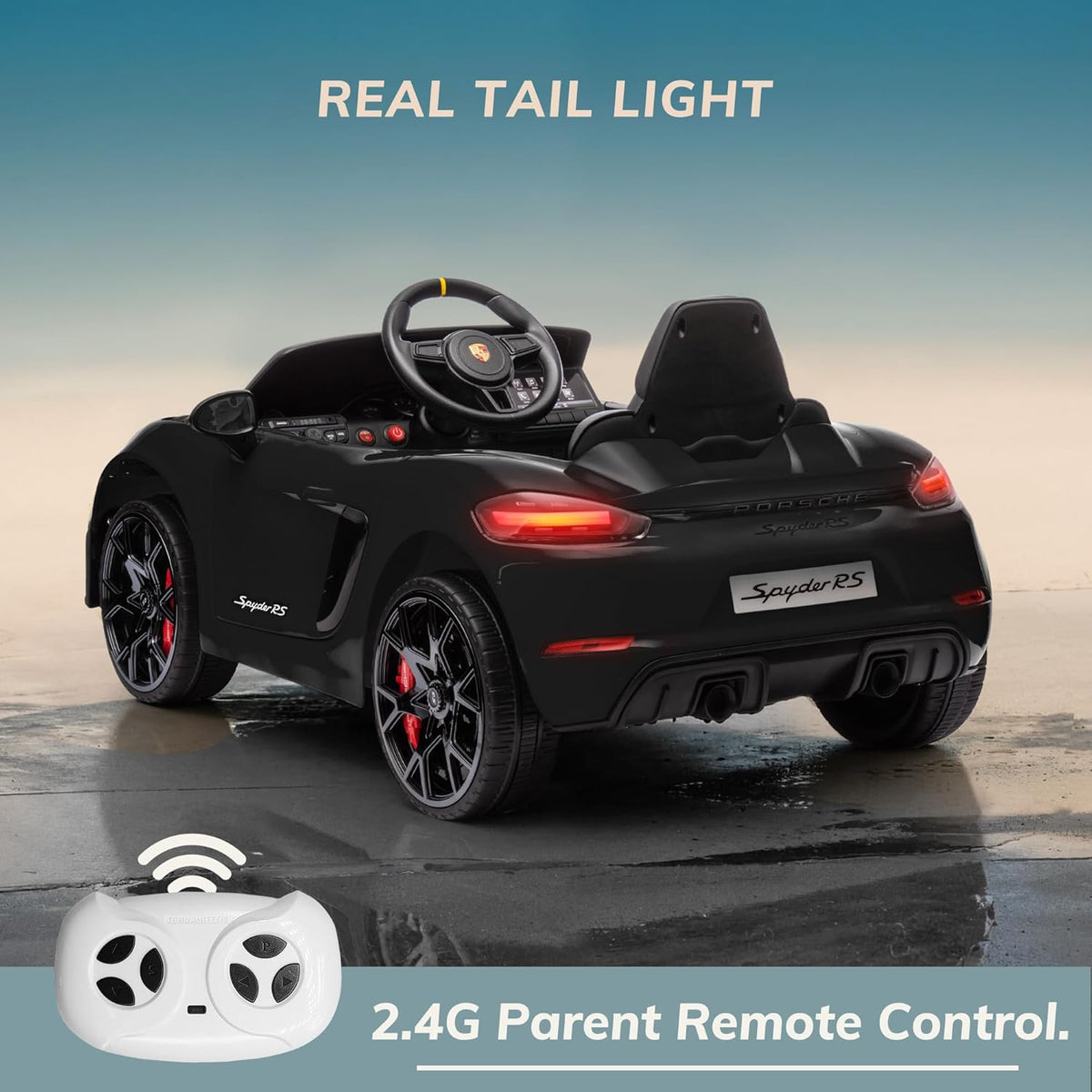 First Ride On Licensed Porsche 718 12V Electric Car for Kids with Parent Remote